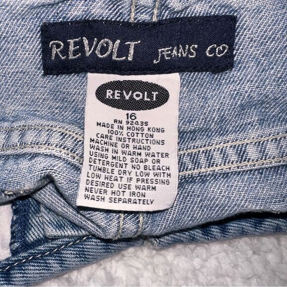 Vintage Revolt Jean Shorts Lace Up Front Size 16 Raw Hem High Waist Rigid Cotton - Picture 3 of 11